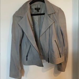 Halogen grey-ish light blue suede jacket